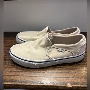 Vans Classic Cream Checkered Slip-On Shoes